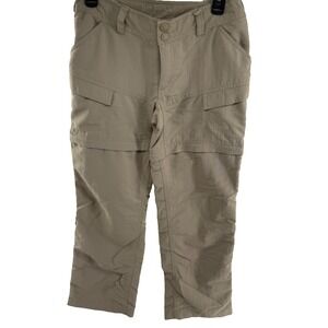 The North Face Womens Khaki Convertible Zip Off Hiking Cargo Pants Tan Size 2